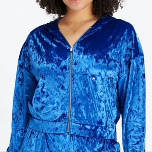 Fabletics Crushed Velour Zip Up Hoodie